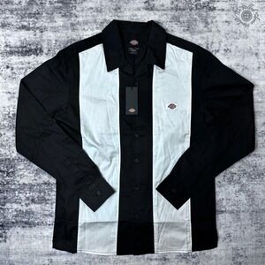 NWT Dickies Bowling Shirt Men's XS Black White Colorblock WLE05BKX